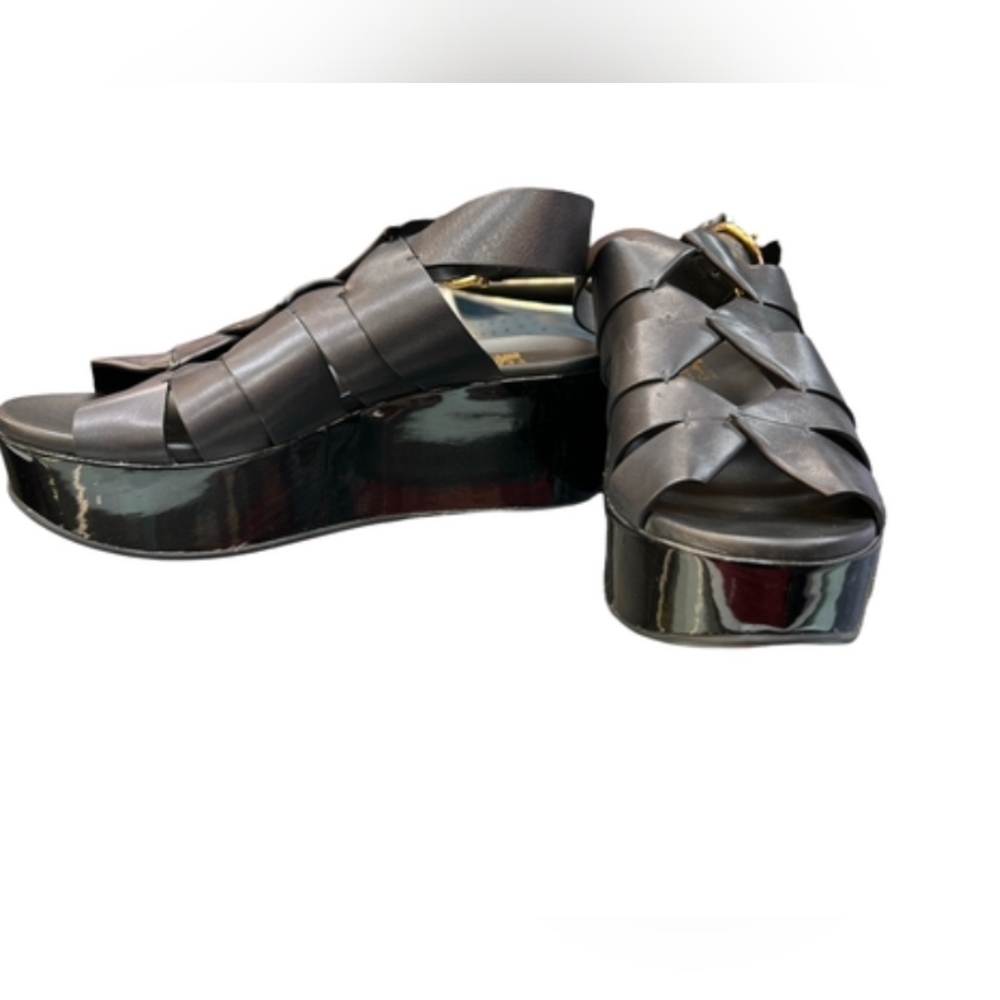Salvatore Ferragamo Black Platform Sandals - Picture 1 of 13